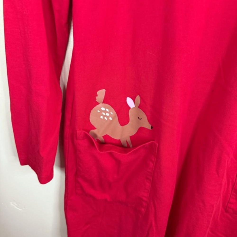 NWOT Hanna Andersson Girls Red‎ Pullover Pocket Dress Decal Size 150CM or US 12 - Picture 2 of 5